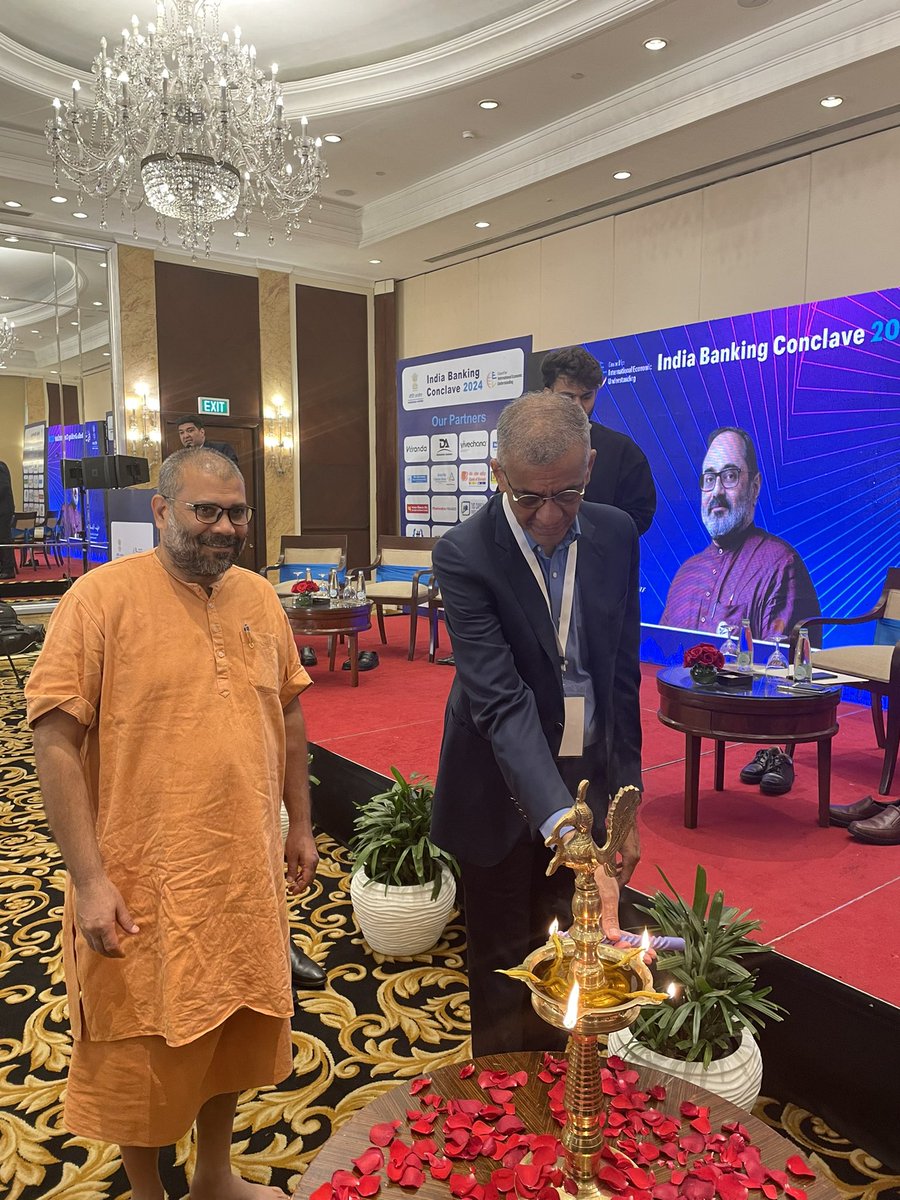 cieu_official's tweet photo. The auspicious lamp lighting ceremony marks the beginning of #IBC2024. The inauguration sets the stage for illuminating discussions &amp; ideas in the world of banking &amp; finance. #IndiaBankingConclave 
@ashwani_mahajan @Rajeev_GoI @I_Proud_Indian1 @Satish_Marathe1 @CharanSingh60 https://t.co/dOeE2kG2K1