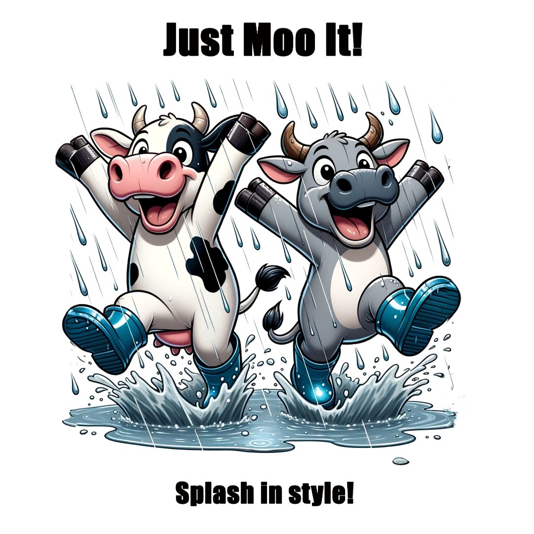 dayboro's tweet photo. JUST MOO IT... splash in style till you grove it. #justmoveit #cowhumor #cow https://t.co/2S0kRFE9EK