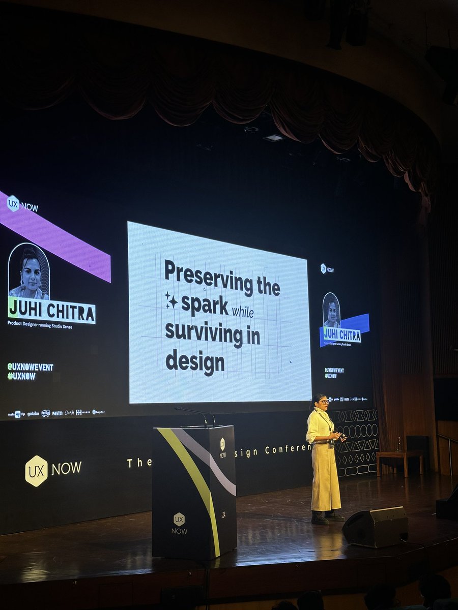 uxnowevent's tweet photo. Here’s our next speaker @JuhiChitra a product designer running Studio sense to deliver her talk on “Preserving the spark while surviving in design”

#uxnow #uxnow2024 #uxnowevent #design #ux https://t.co/yk7PstLufh