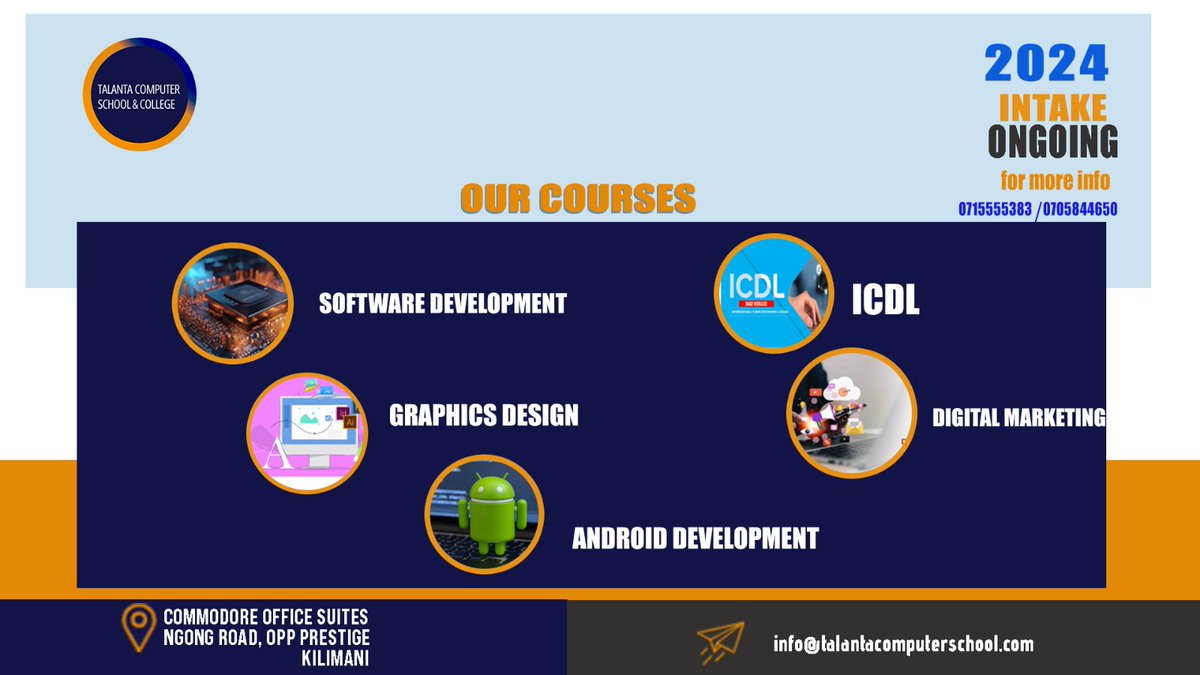 edgarngereso's tweet photo. Elevate your tech skills to the next level. Join TALANTA COMPUTER SCHOOL. https://t.co/jO9wt25kgf https://t.co/uKdG3vyMKg