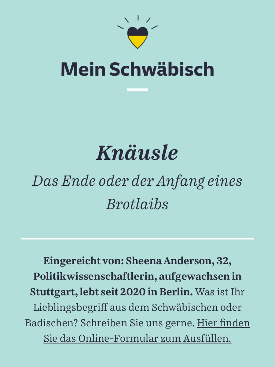 Martin Langeder (@martinlangeder) on Twitter photo 🖤💛 Große Freude über die Rubrik "Mein Schwäbisch" und "Mein Badisch" im neuen Newsletter "Im Südwesten" <a href="/SZ/">Süddeutsche Zeitung</a> Darin verraten Leser:innen ihren Lieblingsausdruck im Heimatdialekt. Mitmachen ist super einfach: tinyurl.com/43649pzk 👏<a href="/jh_beer/">Joshua Beer</a> 🖤💛 Große Freude über die Rubrik "Mein Schwäbisch" und "Mein Badisch" im neuen Newsletter "Im Südwesten" <a href="/SZ/">Süddeutsche Zeitung</a> Darin verraten Leser:innen ihren Lieblingsausdruck im Heimatdialekt. Mitmachen ist super einfach: tinyurl.com/43649pzk 👏<a href="/jh_beer/">Joshua Beer</a>