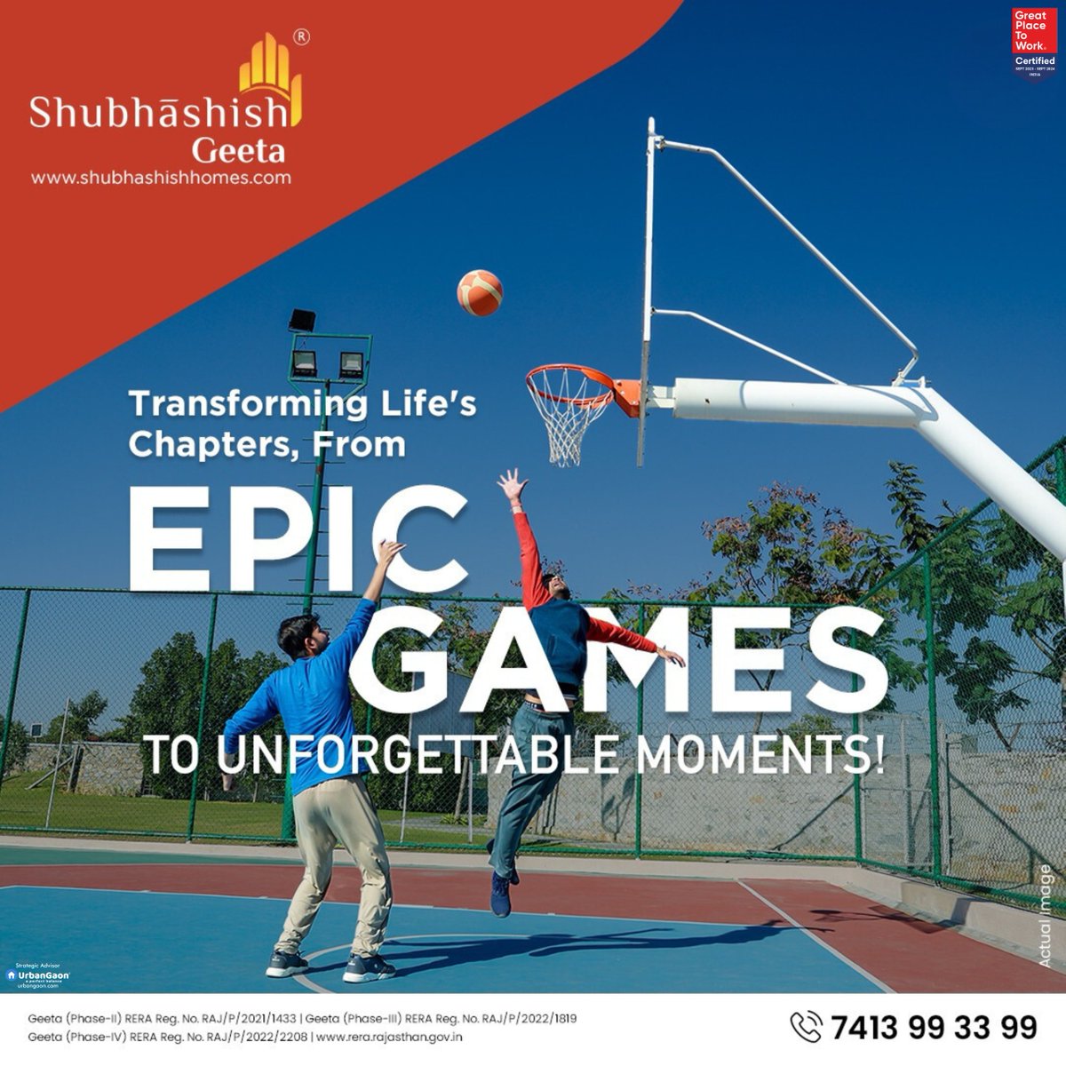 shubhashishhome's tweet image. Welcome to Shubhashish Geeta - Where Every Chapter Transforms into Unforgettable Moments! Elevate your lifestyle with a dedicated basketball court, turning life's chapters into epic games and memorable experiences. 

#ShubhashishGeeta #EpicLiving #BasketballDreams #DreamHome