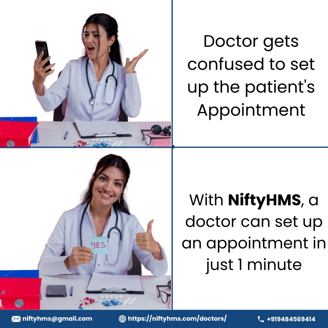 With NiftyHMS, a doctor can set up an appointment in just 1 minute.

niftyhms.com

#pediatricmedicine #littlemiss #littlemisshealthcare #littlemissdoctor #virtualhealthcare #telehealth #niftyhms #healthy #surgery #pharmacy #nursing #telemdicine #digitalhealth
