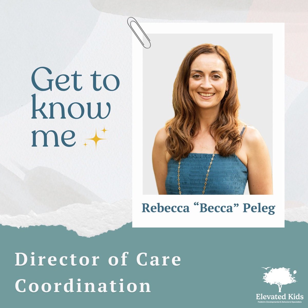 Elevated_Kids's tweet photo. Congratulations to our amazing Becca! It is such an honor to meet families on this journey &amp; to, in many ways, hold their hands as they walk through this often overwhelming time in their lives. We know that each family will be in such great hands with Becca &amp; her wonderful team🩵 https://t.co/DgmG6JtWTl