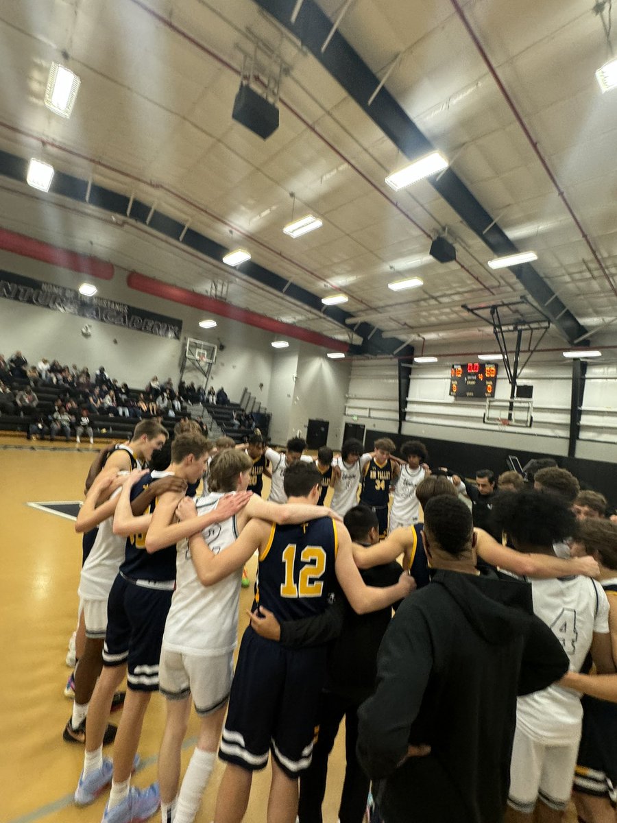 Special moment tonight in Venture gym. As we walked off the court after Varsity Boys🏀 game, the visiting team from Big Valley Christian asked if any of our players wanted to join them in prayer. Our entire team & coaching staff joined without hesitation. #BiggerThanBasketball