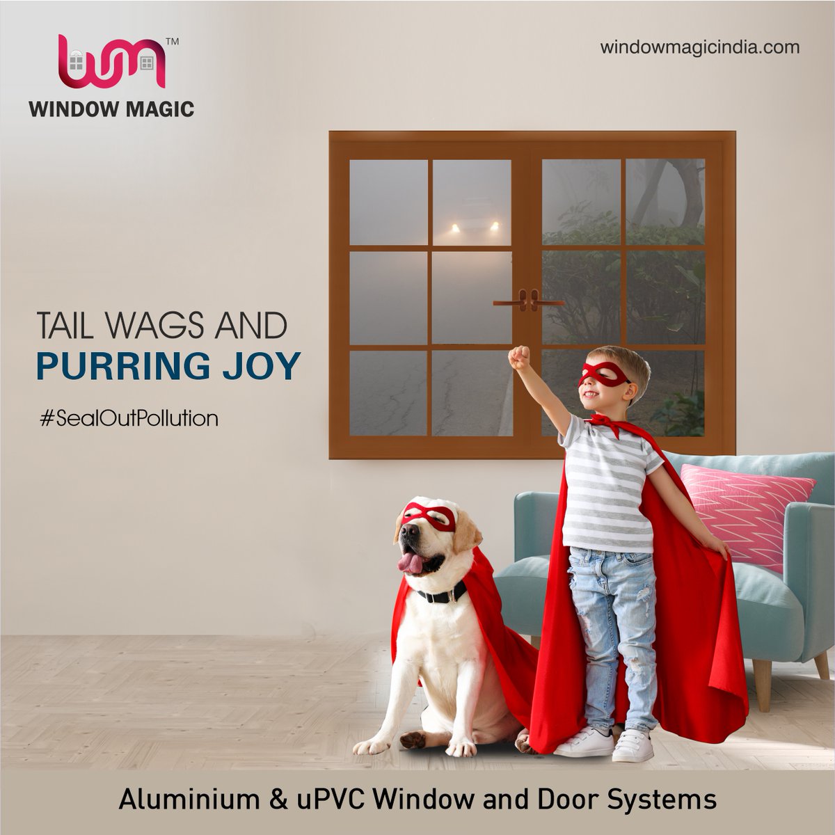 windowmagicIND's tweet image. Protect your family, furry and human, from #airpollution. uPVC windows seal out harmful air, creating a healthier, happier space for all. Embrace cutting-edge Aluminium &amp;amp; #uPVCWindow and #DoorSystems and transform your space into a healthier haven.

#WindowMagic #GreenLiving