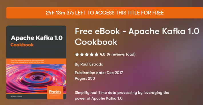 Raul (@herrrul) on Twitter photo Just for today! (January 12th), download my first <a href="/PacktPublishing/">Packt Publishing</a> book about <a href="/apachekafka/">Apache Kafka</a> for free
packtpub.com/free-learning Just for today! (January 12th), download my first <a href="/PacktPublishing/">Packt Publishing</a> book about <a href="/apachekafka/">Apache Kafka</a> for free
packtpub.com/free-learning
