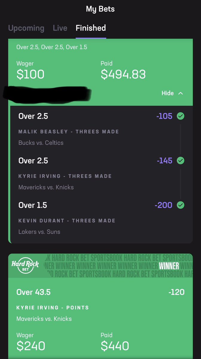 123BreakTheBook's tweet photo. Had a couple plays I took live and didn’t post that I will share below. 

Kyrie Irving LIVE OVER 43.5 ✅

3 Leg 3s Parley ✅
Beasley 2.5 ⬆️
Kyrie 2.5 ⬆️
Durant 1.5 ✅ https://t.co/mGCmSbyc8o