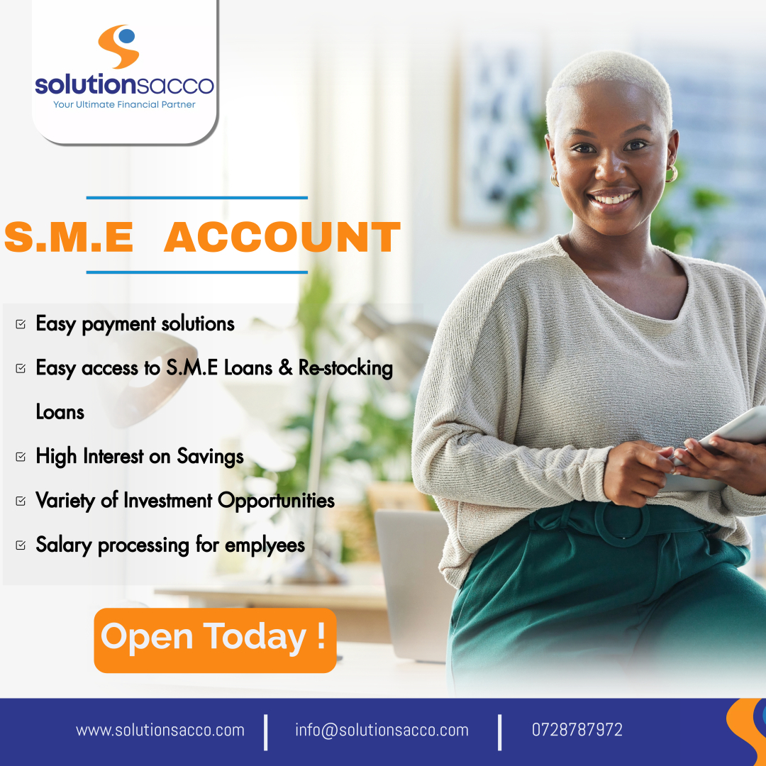 Sol_Sacco's tweet photo. Ready to elevate your business to new heights? Open an SME Account with Solution Sacco today !
#yourultimatefinancialpartner
#solutionsacco https://t.co/42xLoFtghE