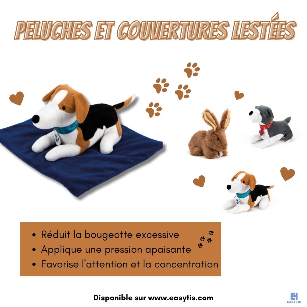 🧸 Peluches et couvertures lestées 
1 x compagnon de tour lesté (1,36 kg)
1 x couverture lestée (907 g)

Disponible sur easytis.com/fr/

#PeluchesLestées #BienÊtreEnfants #NouveauProduit