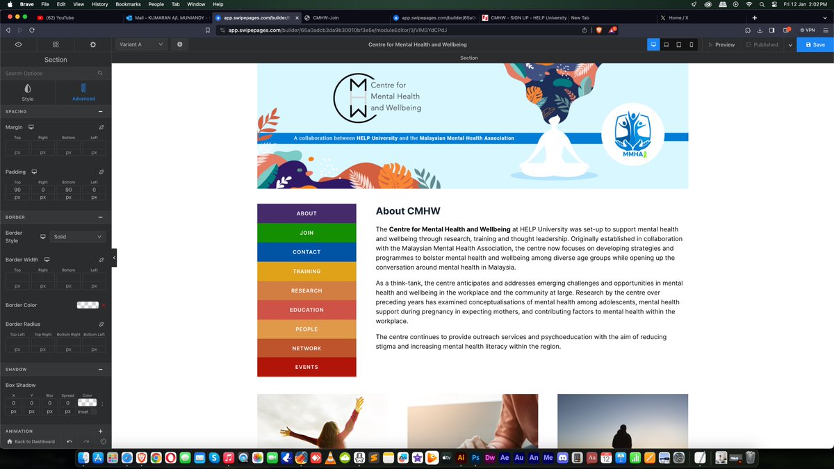 dioeye's tweet photo. #Website Development | #PHP #HTML5 #JavaScript #CSS3 #CMS #JS #UX #UI #AI #SwipePages > The Centre for #MentalHealth &amp; Wellbeing https://t.co/VDRR6weHdR