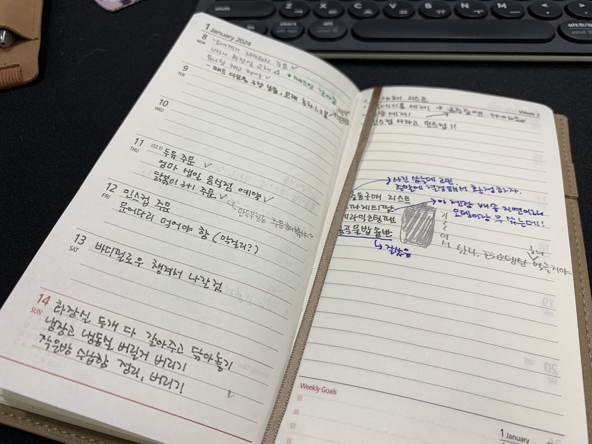 회사에서 나눠준, 너모 쬐끄매서 일 할때 쓸 일이 없어보이던 수첩의 쓸모를 찾았다. 매일매일 투두 리스트! 하지만 어쩐지 점점 지름 리스트가 되어가는것 같…🙄
