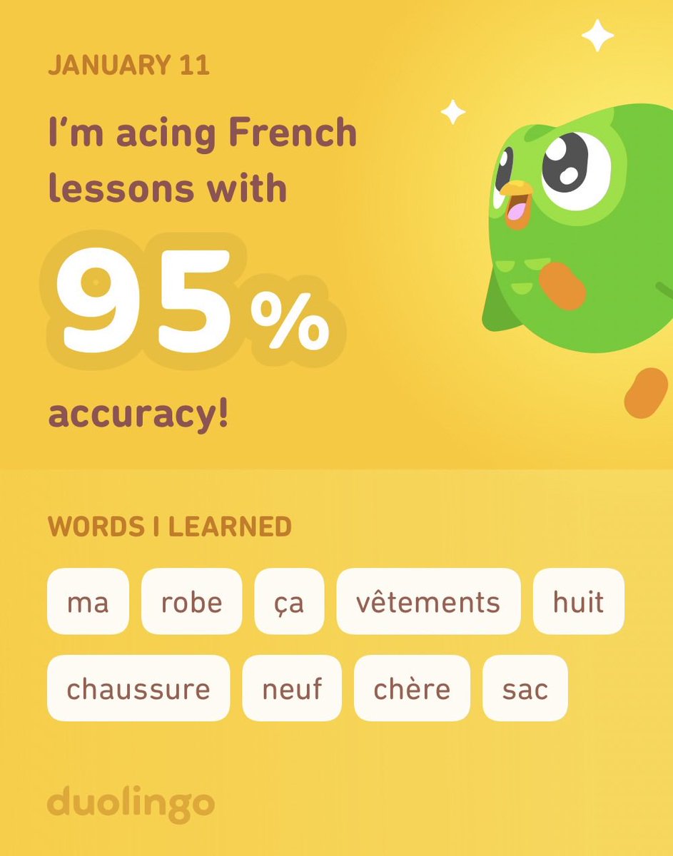 paual's tweet photo. I’m learning French on Duolingo! It’s free, fun, and effective. https://t.co/PAB6Hxeg4R