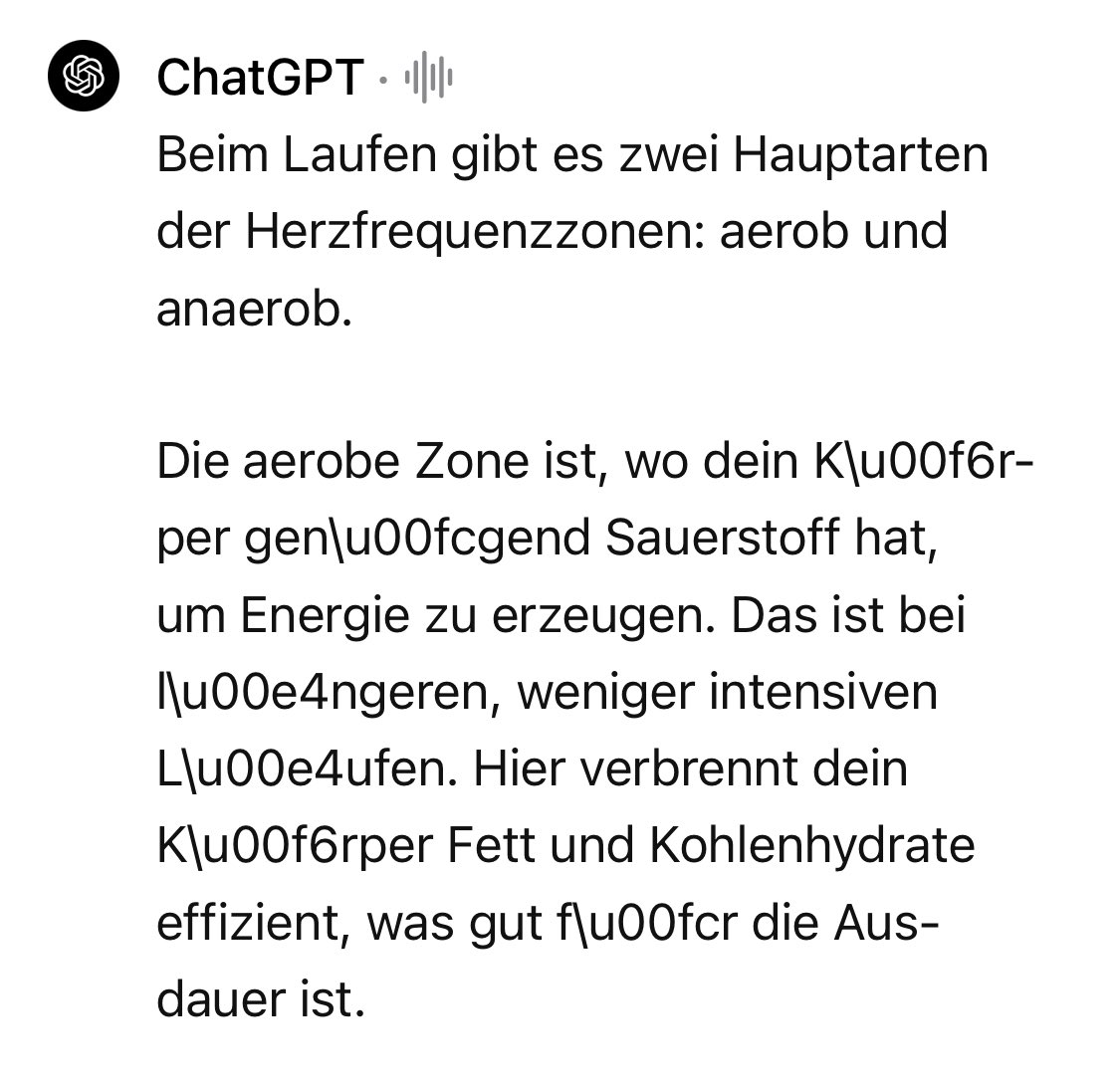 receter's tweet photo. I was wondering why ChatGPT was pronouncing some words very weirdly. I  guess I found the answer 😂 ⁦@OpenAI⁩  #bug #umlaut #ai #chatgpt https://t.co/CRFKhunEUq