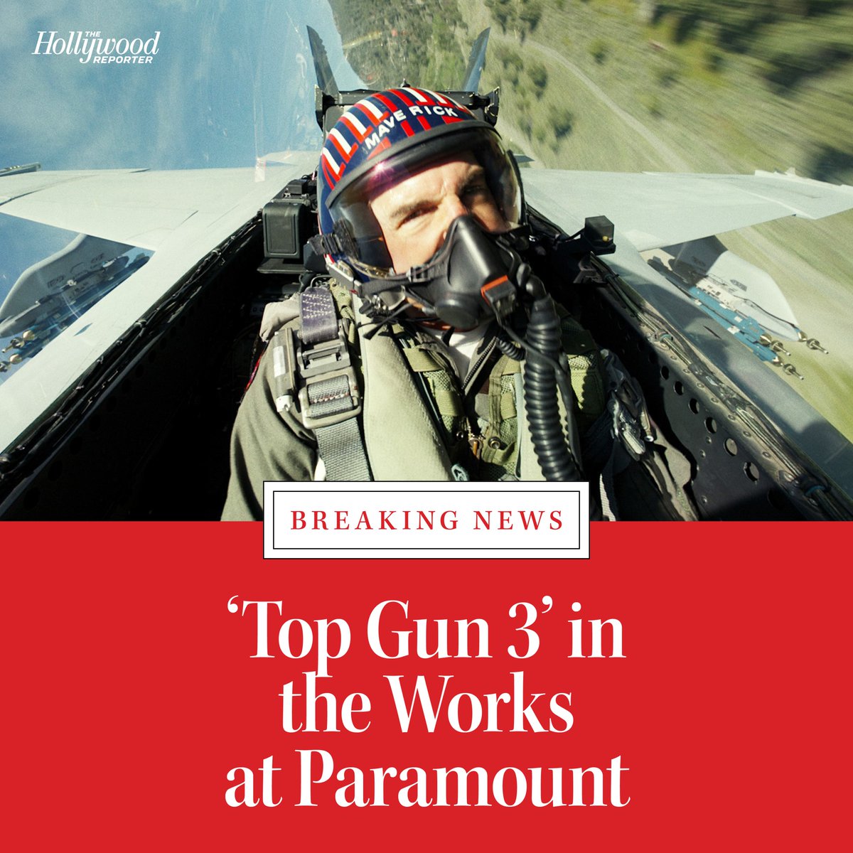 THR's tweet photo. A third #TopGun movie is in the works at Paramount, with writer Ehren Kruger on board and the intent to reunite director Joe Kosinski with Tom Cruise, Glen Powell and Miles Teller: https://t.co/WkKSKSDn5f https://t.co/krF9xHKUSu