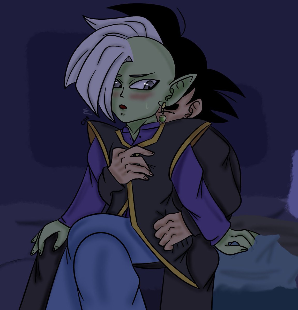 JusT1N_Dash's tweet photo. // suggestive ig, no nudity or sex though- I’m not putting an age warning

Add gaming gear and it’s literally me and @/jellesis 

⚠️ ASK+CREDIT BEFORE REPOSTING MY ART, CREDIT IF USING AS A PFP/BANNER⚠️

#Blamasu #ZamaBlack #GokuBlack #Zamasu #DragonBallSuper https://t.co/gEVFpx553H