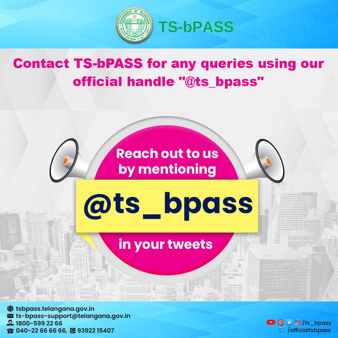 TG_bPASS's tweet photo. Need help with TS-bPASS? Please reach out to us using the @ts_bpass or #TSbPASS " in your tweets!

#hyderabad #infrastructure #tsbpass
#development #support #supportsystem #followforfollowback #trending #connection #connect #telangana #twitter

#constructionworker #architect https://t.co/eH58HMod26