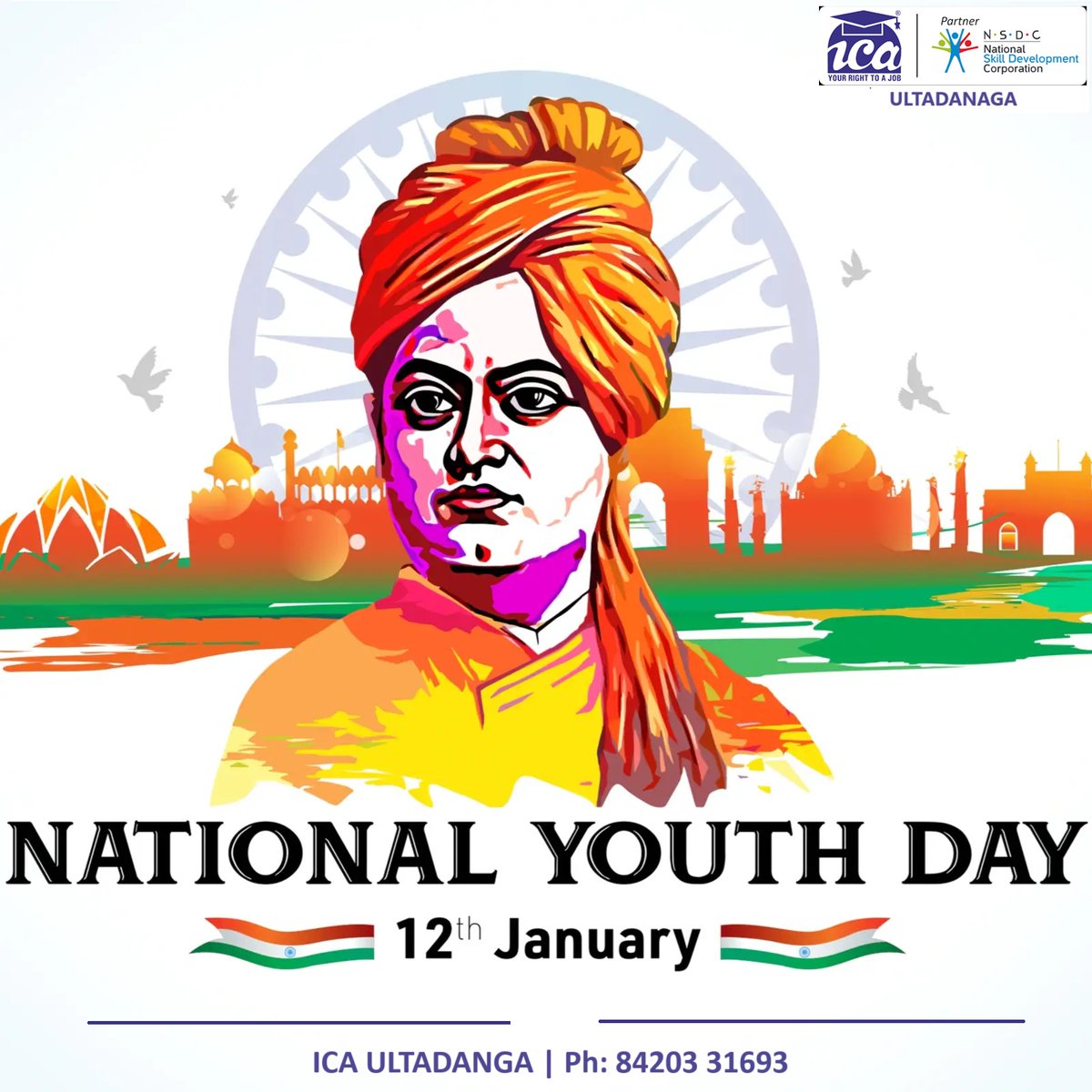 Every risk leads to a new chance to grow, however, it depends on how you choose to see it.  Wishing you a very Happy National Youth Day!
#icaultadanga #ultadangaica #icakankurgachi #IAmJobReady #LearnWithICA #ICAJobGuaranteeCourse  #NationalYouthDay #SwamiVivekananda #ChangeMaker