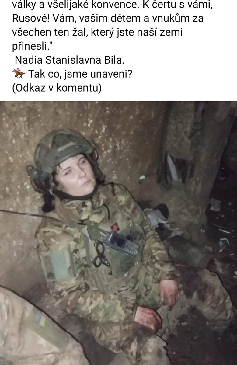 ZFronkova's tweet image. "K čertu s vámi, Rusové! Vám, vašim dětem a vnukům, za všechen ten žal, který jste naší zemi přinesli!"
Nadia Stanislavna Bila

Tak co, jsme už unaveni?
#viafb Visegradský jezdec