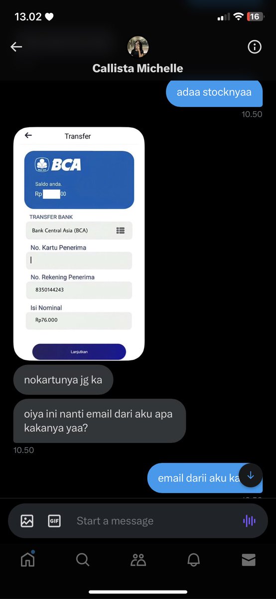 s__ked's tweet photo. 🚨PENIPUAN PAKE ONEKLIK BCA, HATI HATI! CUST JUGA BISA NIPU!

duit nge ba aku selama ini di ambil sama dia, aku yg ga ngerti sistem oneklik, aku gatau harus gmn. udah aku lapor ke bca nya.

@.CallistaMiche / no dana 089522161015  
#zonauang #zonaba #zonajajan https://t.co/YCzcLMEuvv