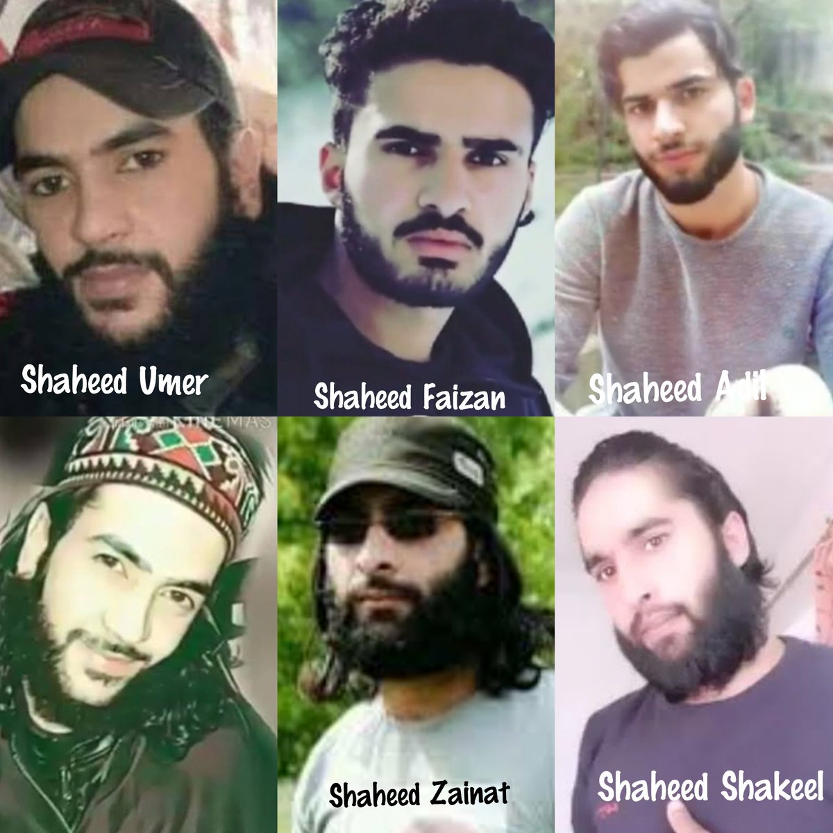 12th January.. Martyrdom anniversary of Shaheed Umer Fayaz alias Hammad Khan, Shaheed Faizan, Shaheed Adil Mir (2020), Shaheed Zeenat-ul-Islam &amp; Shaheed Shakeel Dar (2019).
#Kashmir
