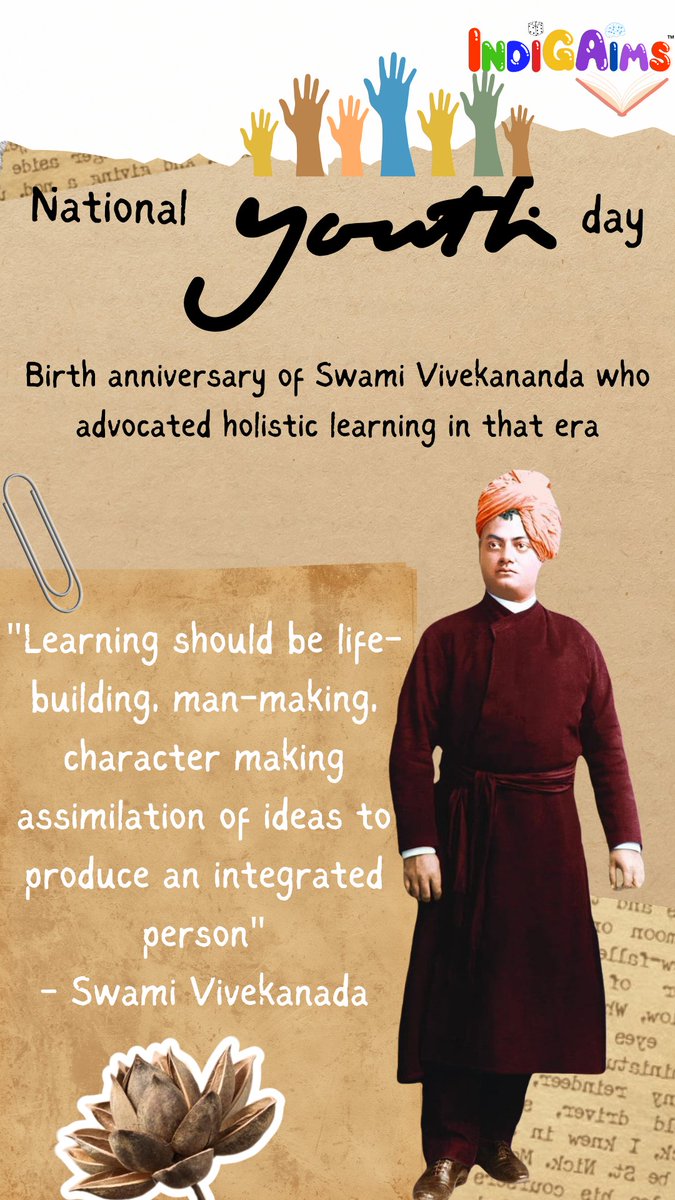 Meaning of holistic education by Swami Vivekanada!!
#SwamiVivekanand #swamivivekanandjayanti #youthpower #YouthDay2024 #YOUTH #indigaims
#holisticeducation