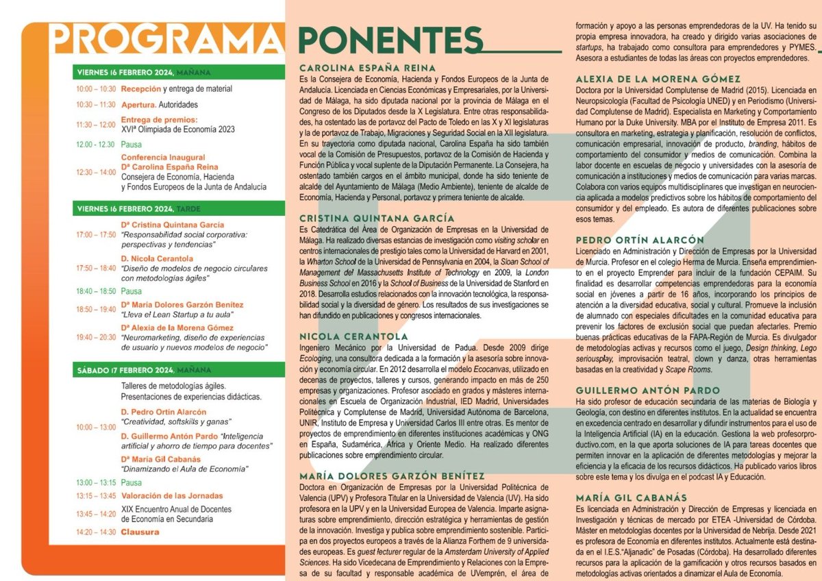 Ya está abierto el plazo para inscribirse en las XVII Jornadas de Enseñanza de Economía en Secundaria, que se celebrarán el próximo 16 y 17 de febrero en la <a href="/economicasUMA/">Económicas Málaga</a>

Información e inscripción en nuestra web: aades.es/xvii-jornadas/

¡Te esperamos!

#EconomiaEnAndalucia