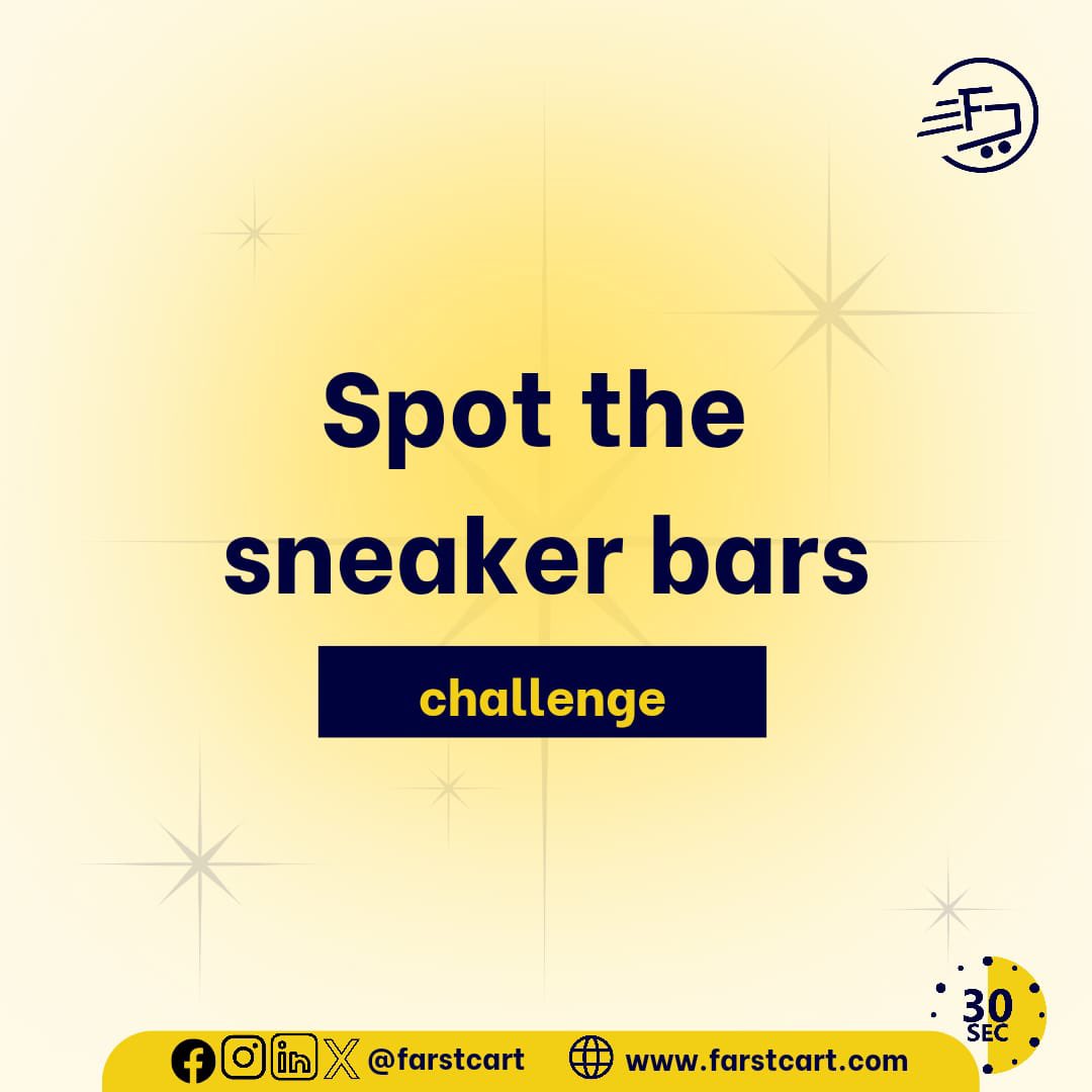 Farstcart's tweet photo. How many sneaker bars can you see?

Tell us in the comment section and we’ll let you know if you’re right

#grocery #groceryshopping #launch #launchingsoon #onlinegrocerystore #farstcart #waitlist #funfriday #shopping #sneakers https://t.co/QHDaKSZm3l