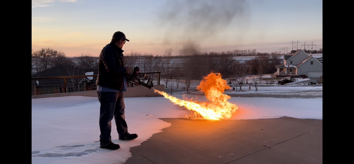 husker_brian's tweet image. Too late! That is me at my house in the country with a flamethrower. #snowfire