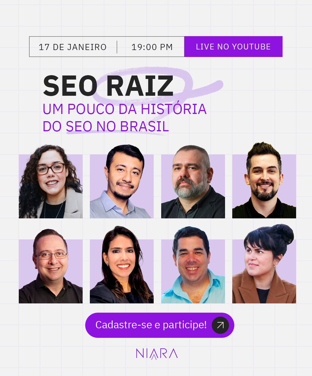 niaradotai's tweet photo. 8 grandes nomes do SEO do Brasil juntos e compartilhando histórias de uma forma que você nunca viu.

Cadastre-se em https://t.co/ENHTLlylYx

- @cleomorgause
- Daniel Imamura 
- @erickformaggio
- @fabioricotta
- Léo Cabral
- @lisaneandrade
- Rafael Rez
- Rosana Amaral 

#SEORaiz https://t.co/hzRuhXOIGn