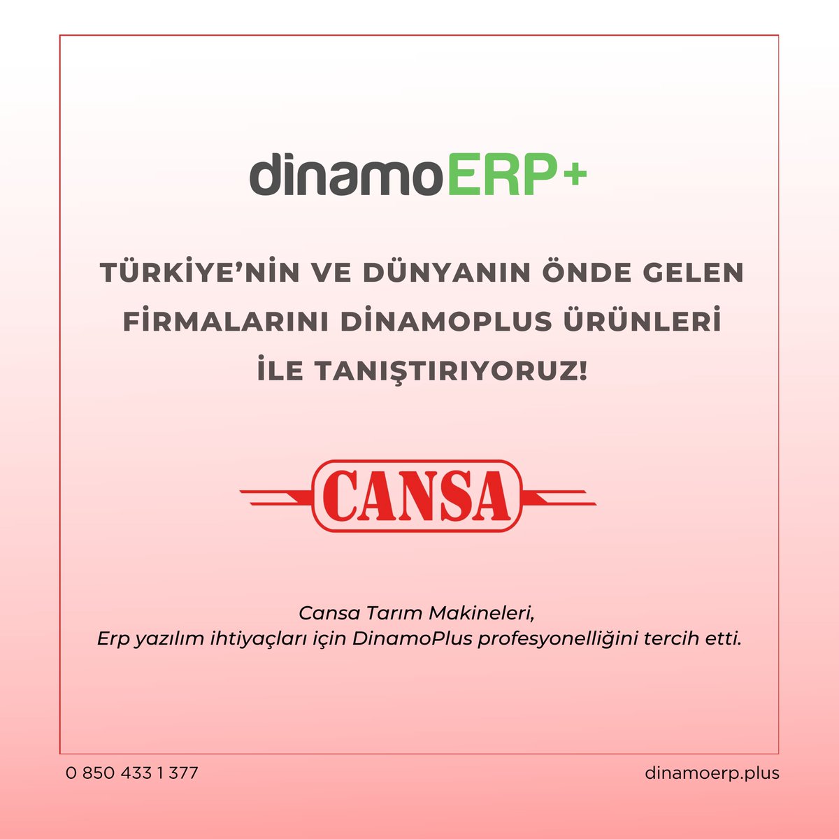 birlesikERP's tweet photo. Cansa Tarım Makineleri, ERP yazılım ihtiyaçları için DinamoPlus profesyonelliğini tercih etti.

DinamoERP+ keşfetmek için; https://t.co/vt4DlB3MLJ ✅

#dinamo #dinamoerp #yeninesildonusum https://t.co/EDyifxWNFa