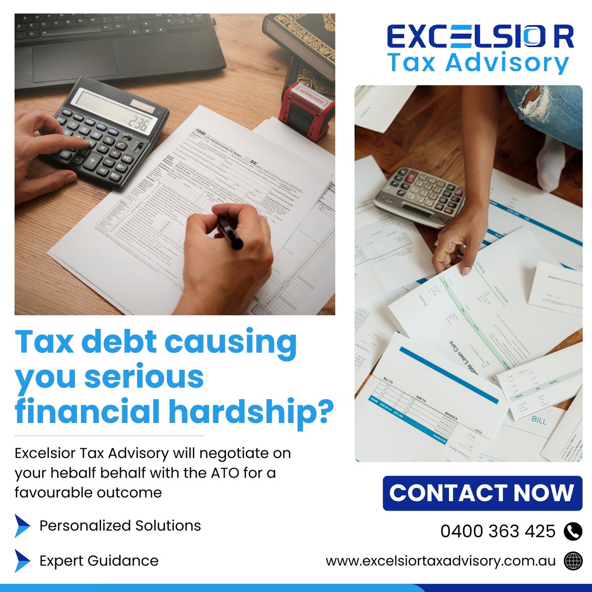 Contact Excelsior Tax Advisory today for a free consultation.

#Excelsiortaxadvisory #Taxaudit #taxdebt #taxation #taxlawyers #taxlawyersydney #sydney #sydneytaxes #taxagentsydney #taxsydney #auditsydney #sydneynsw #viralpost #trendingnow #atosydney