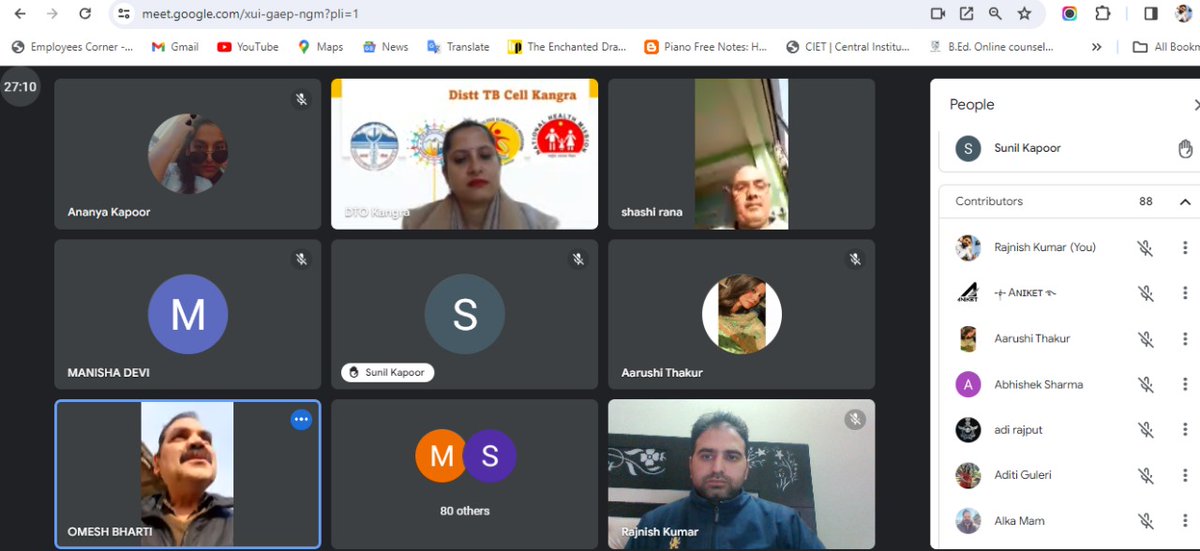 An online meeting in collaboration with Mr Shashi rana  Distt Coordinator  NSS is was held which was chaired by Padamshree Dr Omesh Bharti, who motivated youth for saying no to Drugs. Dr Neha CPM coordinated the event, Youth shared their perspective and pledged to say no to Drugs