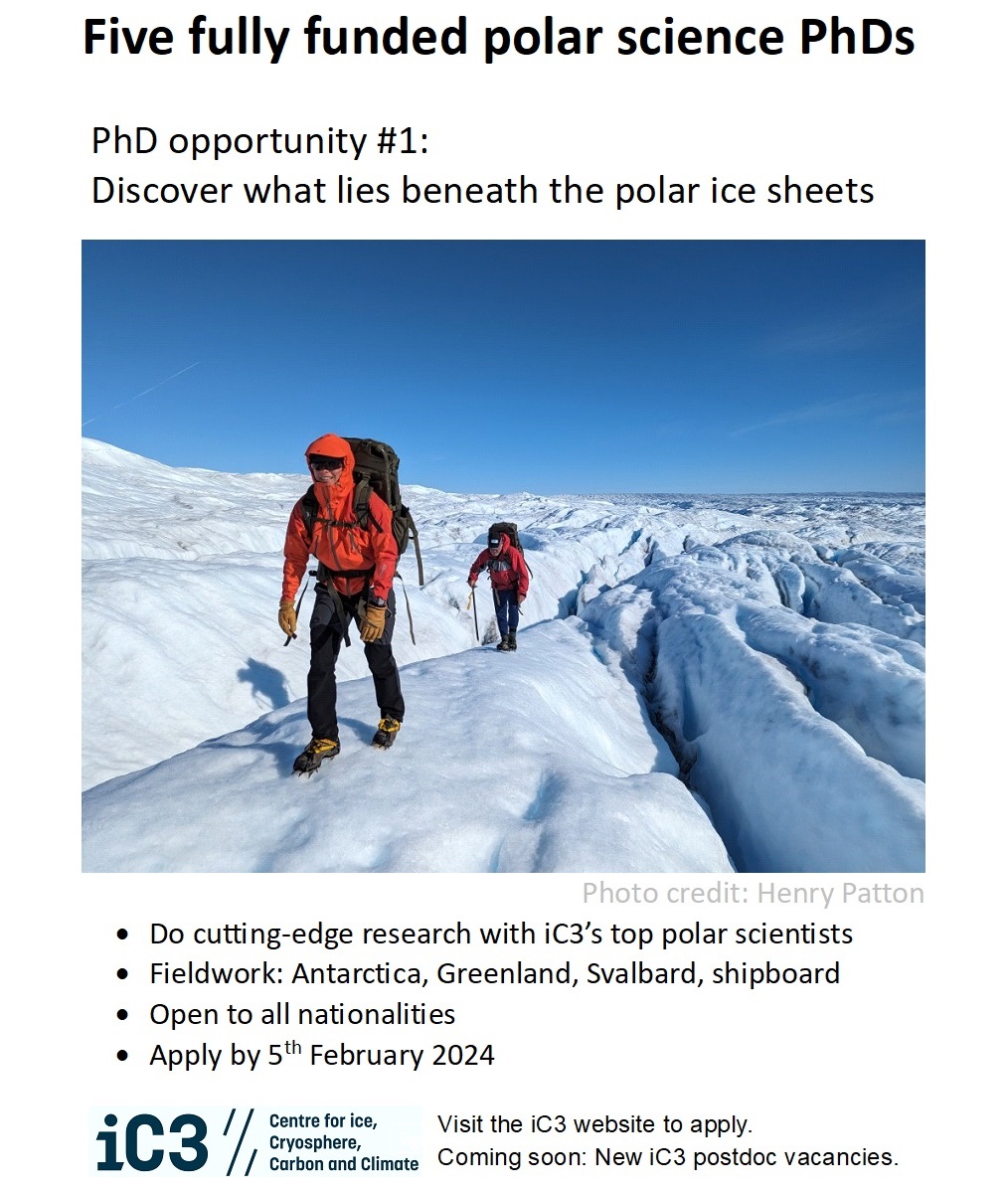 Want to work in the Arctic with a friendly and supportive team of top scientists?

Can you help us to answer some of the biggest questions in polar research?

Fully funded #PhDposition with iC3 open for applications now:

ic3.uit.no/job/phd-opport…