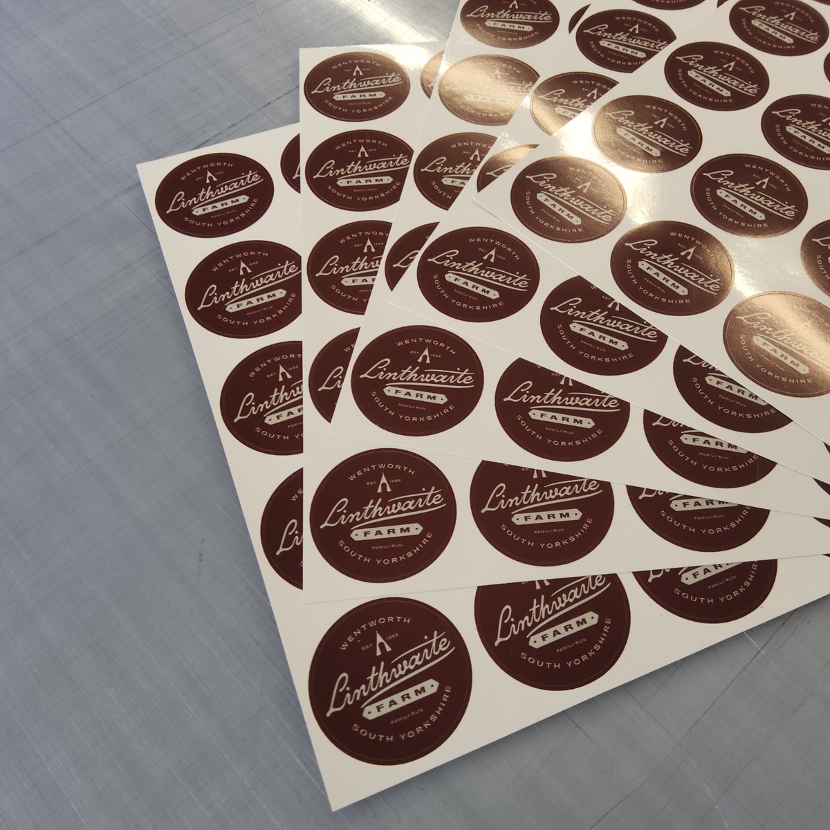 ⚠ #Sale ⚠ 50mm Round #LogoStickers. Printed on quality vinyl, finished with a durable waterproof and tear-proof laminate - gloss and matt finish available. 500 stickers: £67.50+VAT 1000 stickers: £126+VAT (Prices based on using client's artwork) #BarnsleyIsBrill #Stickers