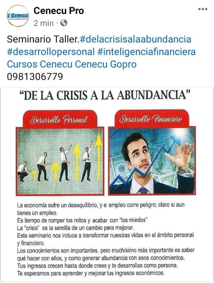 CenecuPro's tweet photo. #delacrisisalaabundancia #desarrollopersonal #inteligenciafinanciera Cursos Cenecu Cenecu Gopro inscripciones abiertas, conferencia gratuita https://t.co/g4fRsNNAXU