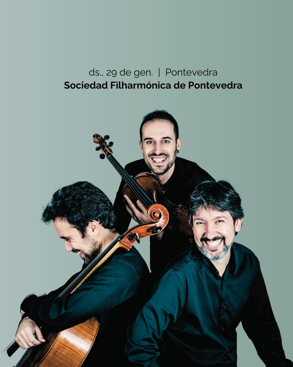 ¡Nos complace anunciar nuestro próximo concierto en la encantadora ciudad de Pontevedra!

📅 Fecha: 29 de enero de 2024
🕐 Hora: 20:30
📍 Ubicación: Teatro Principal de Pontevedra

¡Os esperamos!

#TrioPedrell #ConciertoClasico #Mendelssohn #Dvorak #MúsicaEnVivo #Pontevedra
