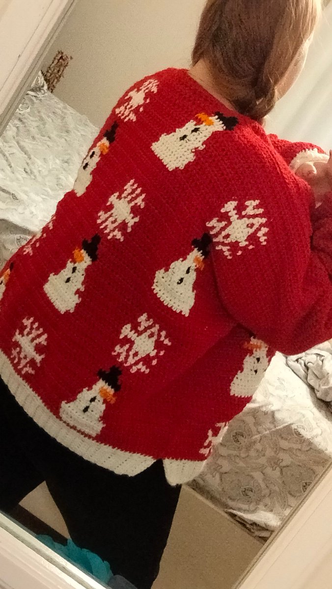 MegalsMerch's tweet photo. Just wanted to share my FIRST ever sweater/clothing item I've crocheted. I'll definitely be making more, and hopefully these will be added to my Etsy soon ��

#crochet #handmade #handmadesweater #crochetsweater #winter #SmallBusiness https://t.co/HjRg8ybyVy