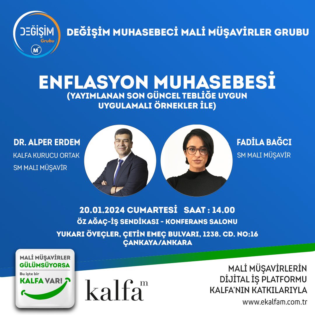 DEĞİŞİM GRUBU olarak düzenlediğimiz ; Yayımlanan Son Güncel Tebliğe Uygun Uygulamalı Örnekler ile ENFLASYON MUHASEBESİ Seminerine davetlisiniz. Lütfen aşağıdaki Linkten kayıt yaptırınız.

Kayıt 

docs.google.com/forms/d/1ry8pj…