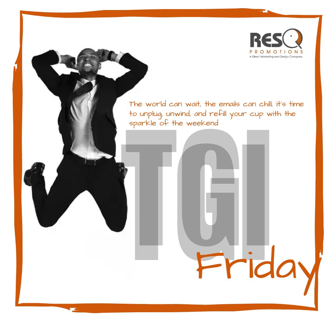 ResQPromotions's tweet photo. Cheers to the weekend 🥂✨ where the world can wait, emails can chill, and it’s time to unplug, unwind, and refill your cup with the sparkle of relaxation. https://t.co/24C288sRzV