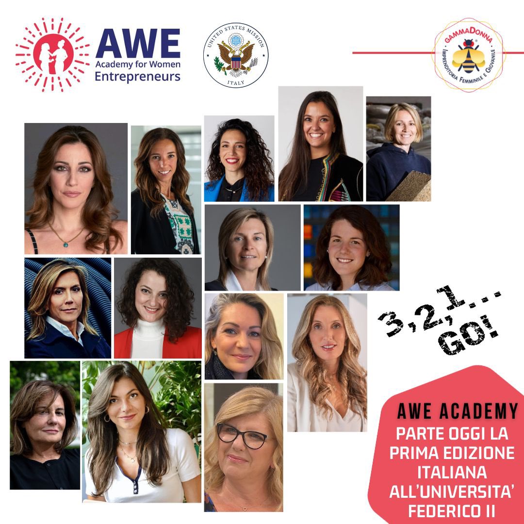 GammaDonna_'s tweet photo. Parte oggi #AWE, lโAcademy totalmente gratuita per aspiranti #imprenditrici promossa dallโ@UninaIT Universitร Federico II di Napoli in collaborazione con il Dipartimento di Stato americano e la partnership di #GammaDonna
#imprenditoriafemminile #gendergap #innovazione #impresa https://t.co/CNS1S4P1de