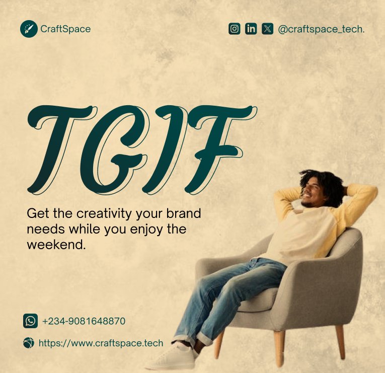 craftspace_tech's tweet photo. Wishing you a weekend filled with digital delights! Dive into the future with craftspace - Where innovation meets joy. Make the most of your weekend and let technology elevate your moments.

#tgif #weekend #webdesign https://t.co/6uBGfQNZuR