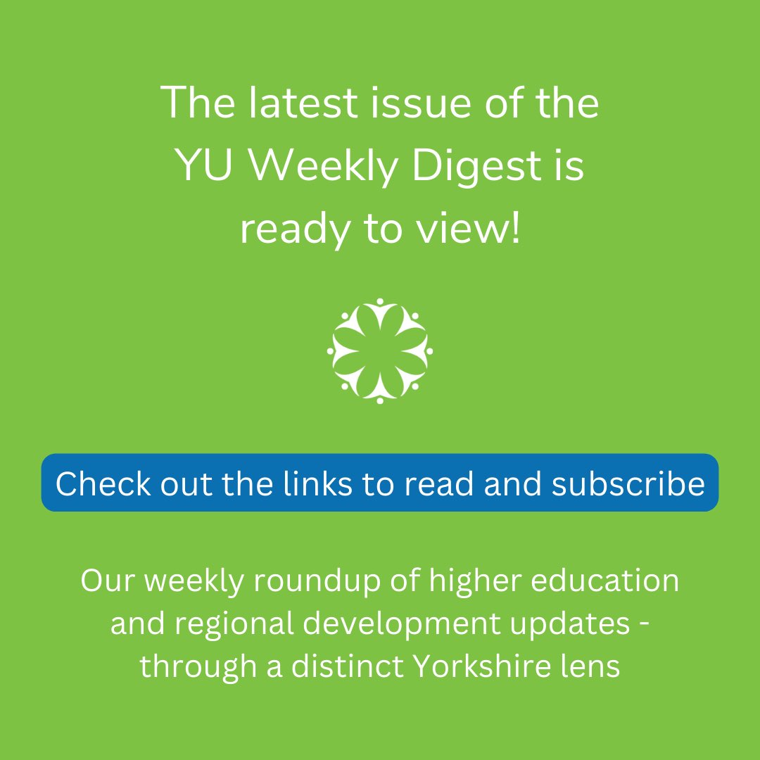 YorkshireUnis's tweet photo. 📢 YU Weekly News Digest: Catch up on regional productivity, international students, devolution, graduate employment and more #YorkshireUnis 

Plus, check out the new #comms role we are recruiting 👀

🔍 Read: https://t.co/wqdsGVZn2o
📩 Subscribe: https://t.co/8sFItFQ6fn https://t.co/M8K1aFqeRZ