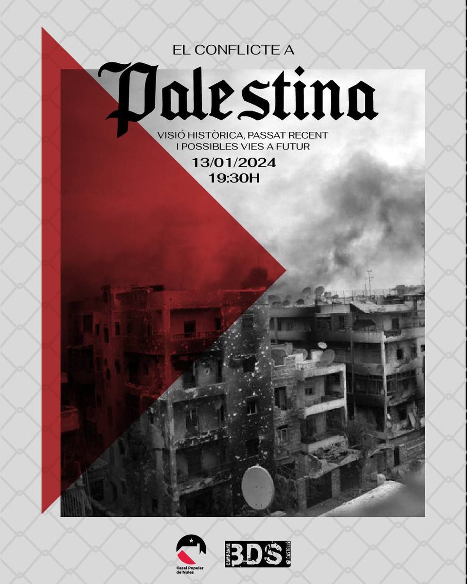 NoMatCCastello's tweet photo. 🚫Del colonialisme som contraris🧨

Per això les comarques de Castelló eixim als carrers per exigir la fi del comerç d'armes i les relacions amb l'estat d'Israel

13/01 Nules

14/01 Cinctorres

20/01 Castelló i Borriol

21/01 Morella

🌱La solidaritat és la tendresa dels pobles🇵🇸 https://t.co/kQ4pyyiPTG