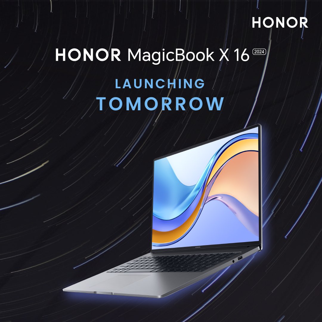 IshanWankhade's tweet photo. HONOR MagicBook X16 2024 launching tomorrow 💻
#HONOR #MagicBookX16 #UnleashTheMagic #TechRevolution #PowerAndStyle https://t.co/snavRKzmRV