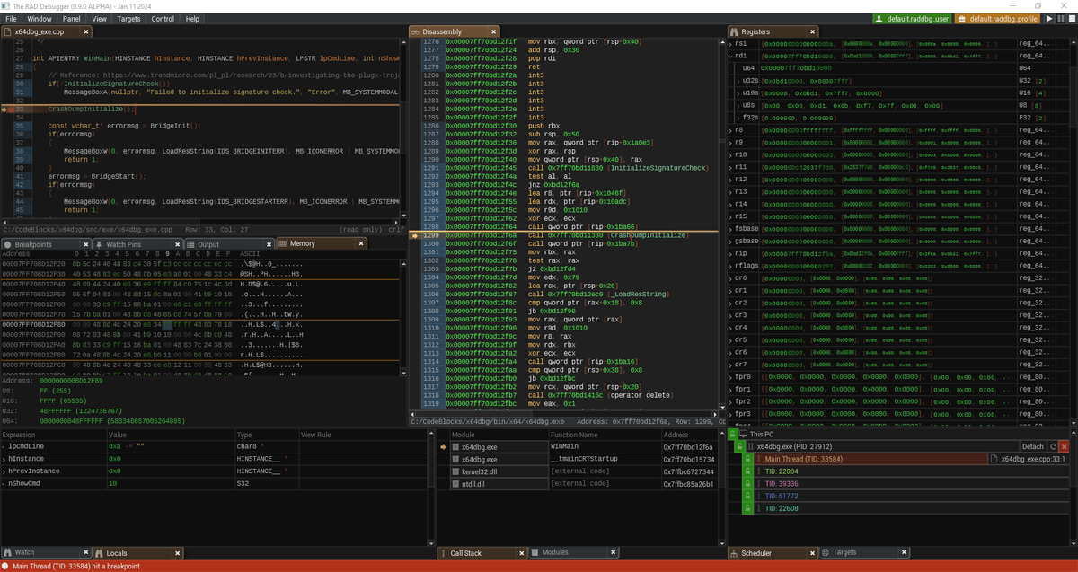 mrexodia's tweet photo. The RAD Debugger was released today by @rfleury. Looks really cool and Linux support would be awesome! https://t.co/B7KSOAdGzm https://t.co/8kUbkVbx6w