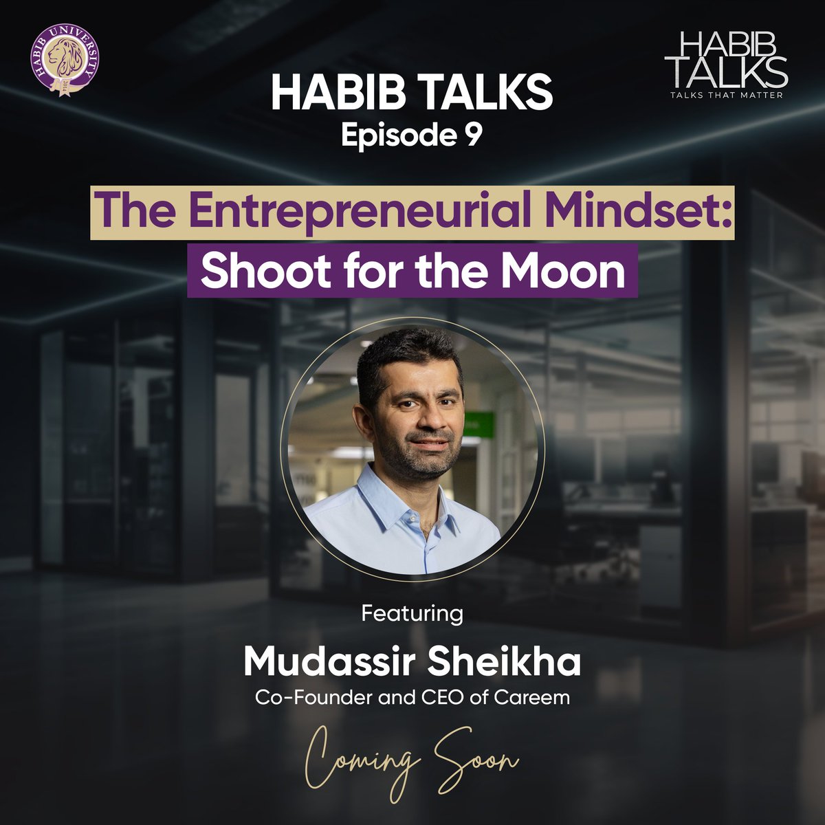 HabibUniversity's tweet photo. We are thrilled to announce the 9th episode of #HabibTalks featuring Mudassir Sheikha, Co-Founder and CEO of Careem. Stay tuned to know more!
#HabibUniversity #ShapingFutures #Sustainability #Entrepreneurship #TalksThatMatter #ComingSoon #YouTube https://t.co/IG1jhUkeWk