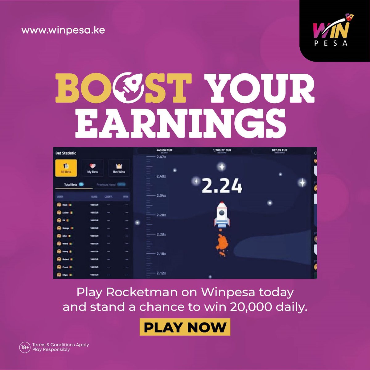 WinPesaKE's tweet photo. Boost your Njaaanuary with lots of earnings. From as low as Ksh 10 bob ,you can win UpTo Ksh 20,000/= daily . Click on https://t.co/cniHhNGK83 
#PlayWithWinpesa https://t.co/hvVnJEXEvQ