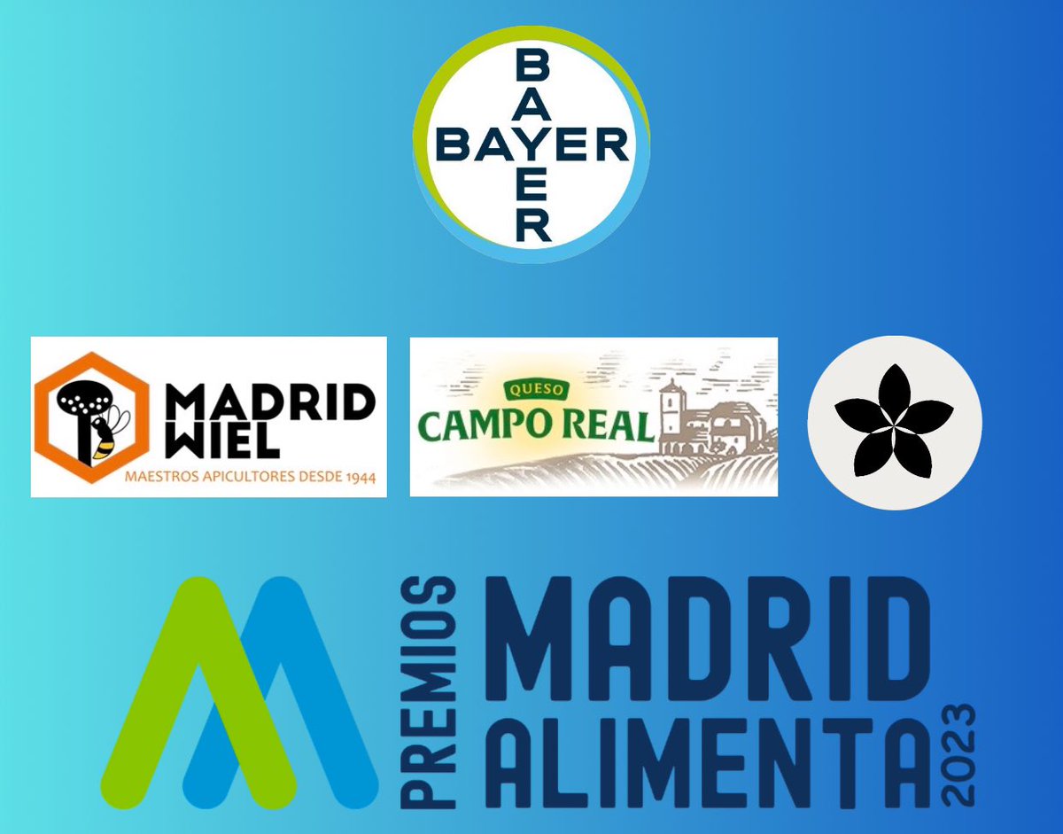 La #Sostenibilidad es hoy día indispensable para las empresas de todos los sectores, y por tanto desde los #PremiosMadridAlimenta queremos apoyarla Los nominados son: @madrid_miel, Queso Campo Real y @carnedelafinca 🏆 @BayerEspana, miembro del jurado, entregará el premio