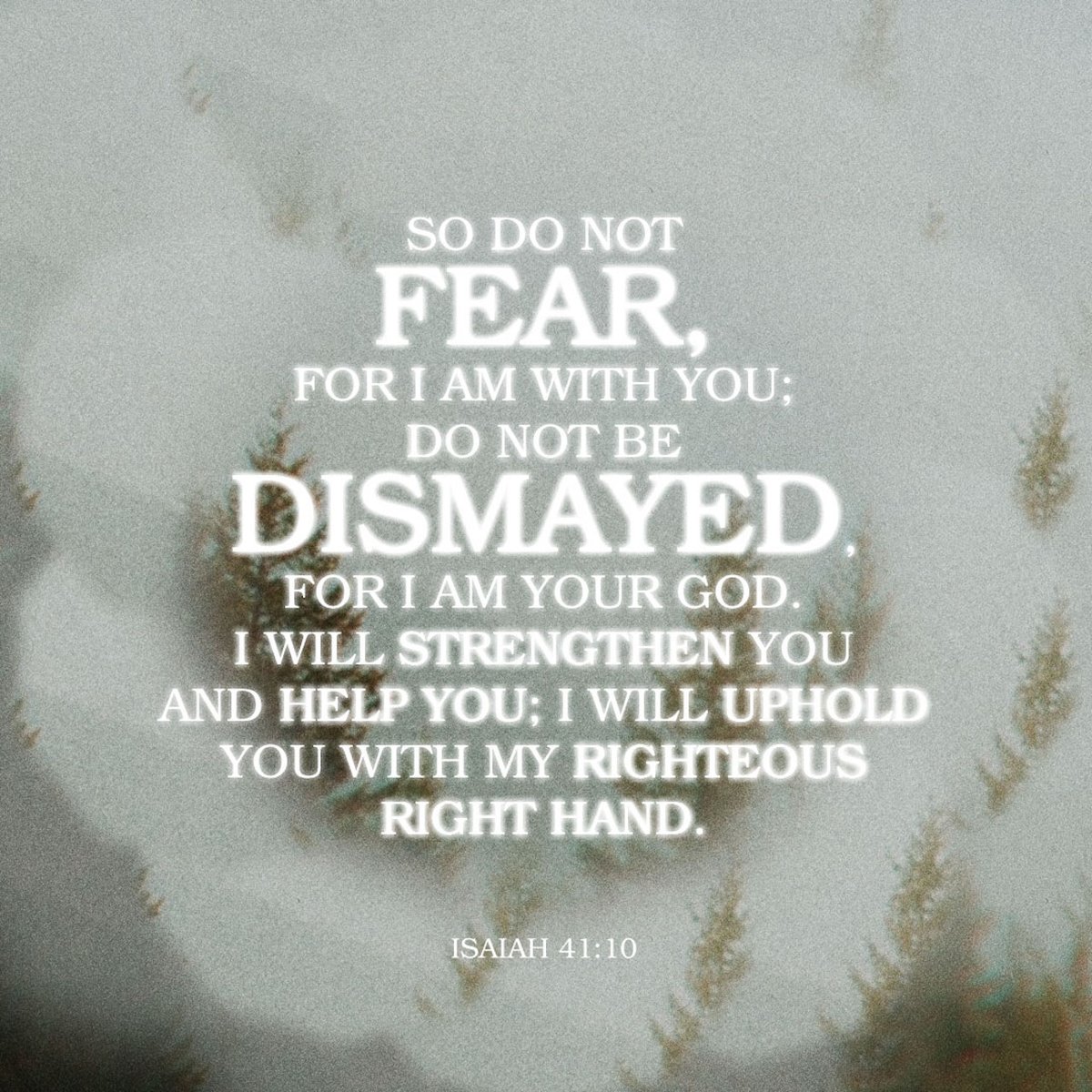CalhounLynne's tweet photo. So do not fear, for I am with you; do not be dismayed, for I am your God. I will strengthen you and help you; I will uphold you with my righteous right hand.
Isaiah 41:10 NIV

https://t.co/OLC8ssiQ8z https://t.co/NiKGly5x6v